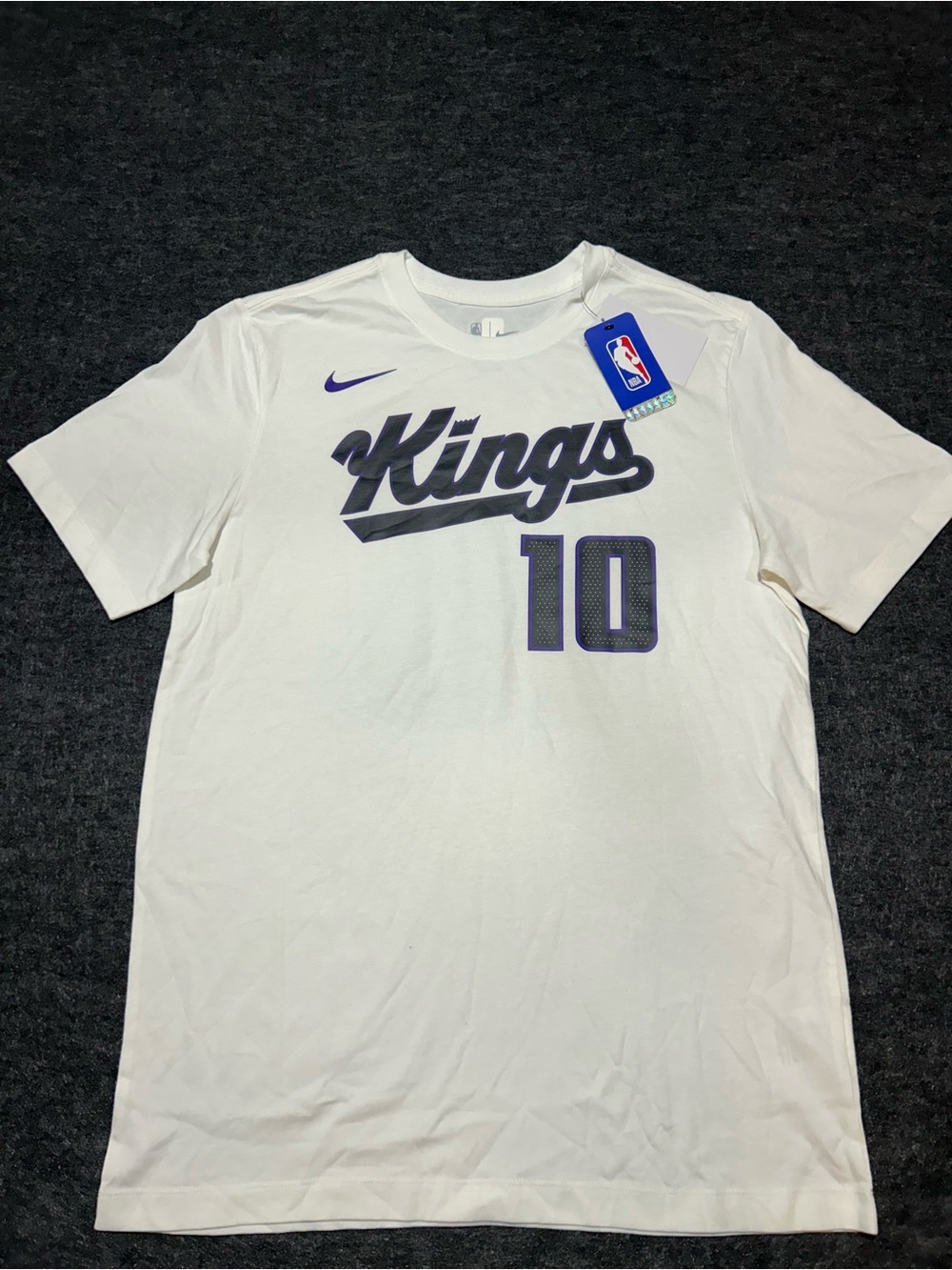 Nike White Sacramento Kings #10 Short Sleeve Tee - Purple Accents
